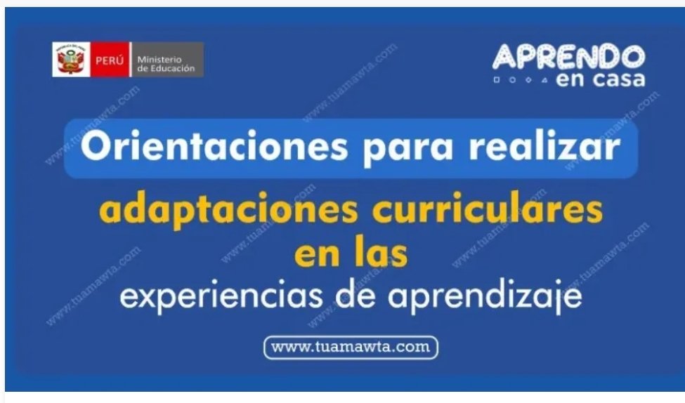 MINEDU: Orientaciones para realizar adaptaciones curriculares en las experiencias de aprendizaje